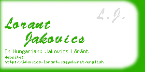 lorant jakovics business card